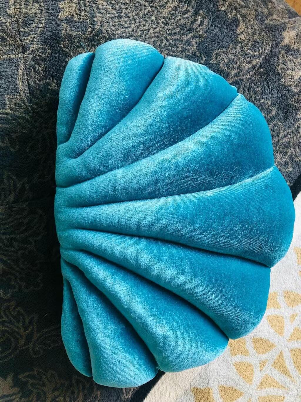 Sea Shell Velvet Throw Pillow, customer photo