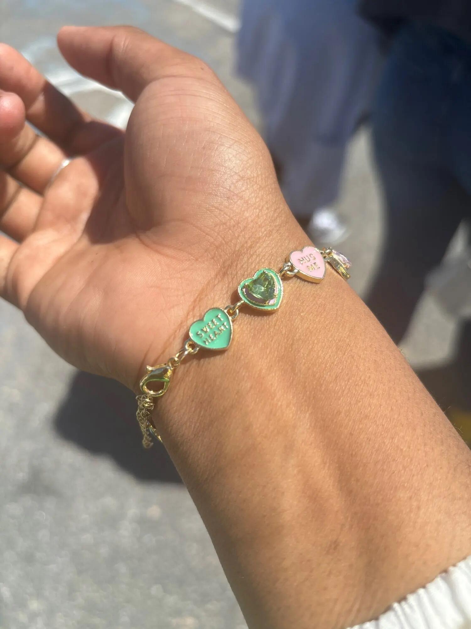 Colorful Love Heart Bracelet, customer photo