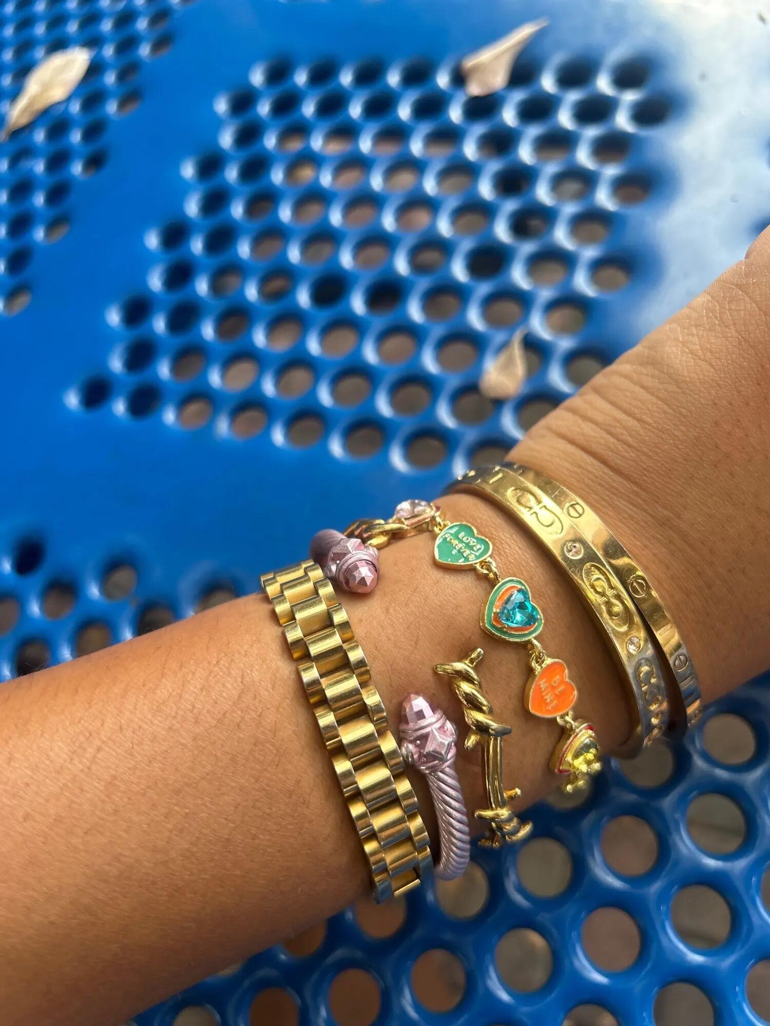 Colorful Love Heart Bracelet, customer photo