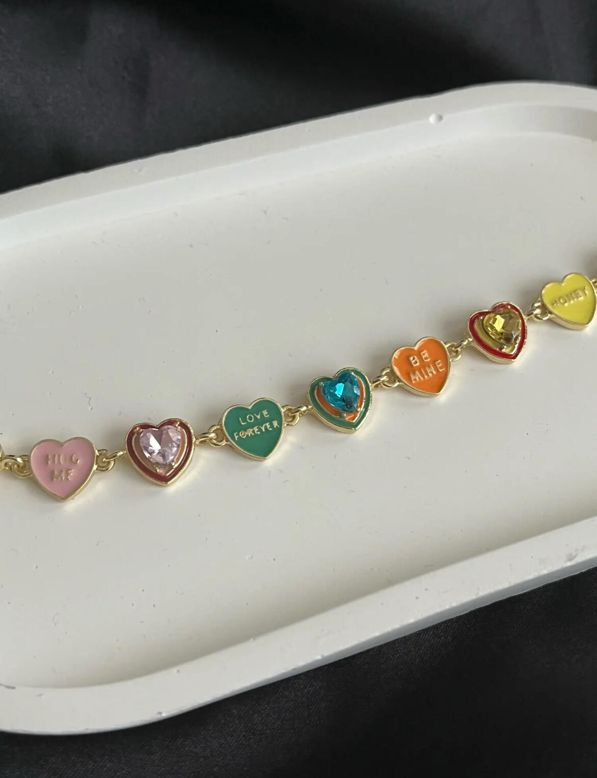 Colorful Love Heart Bracelet, customer photo