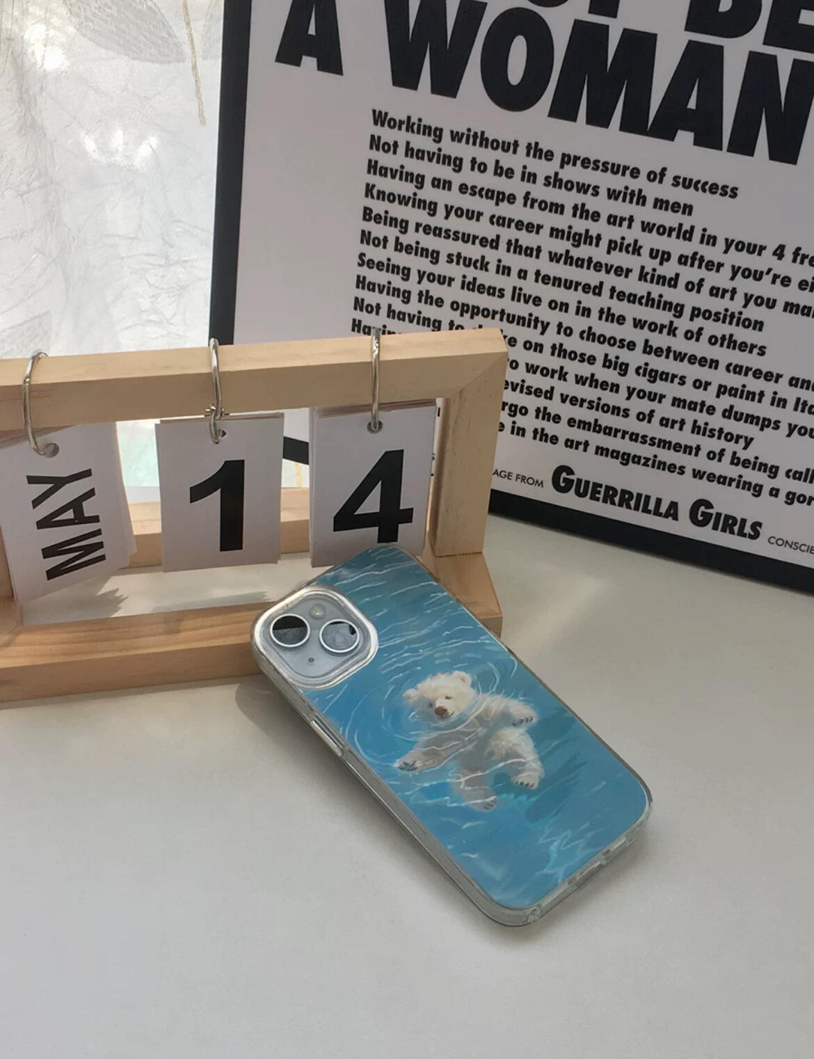 Swimming Bear iPhone Case, customer photo