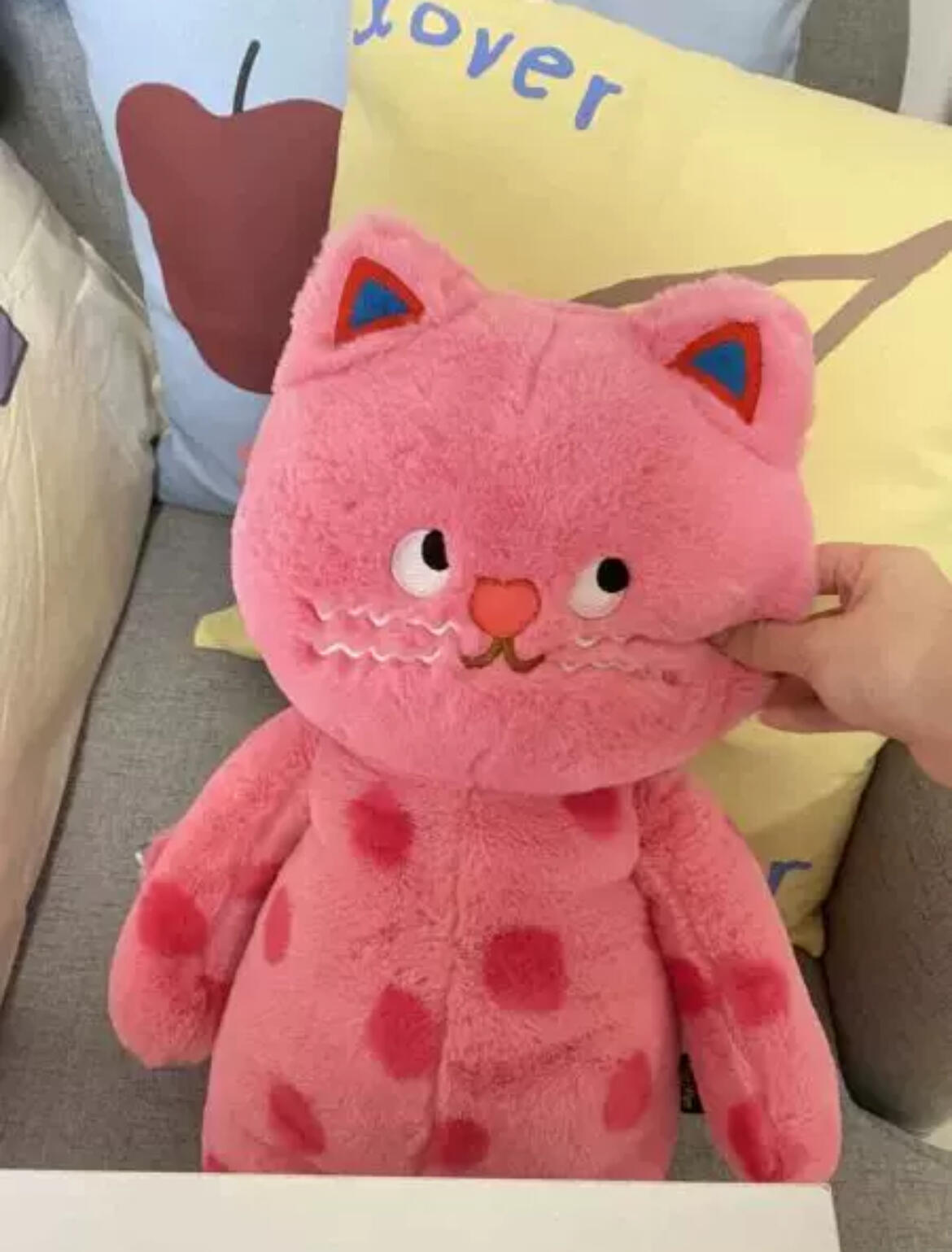 Big Pink Polka Dot Cat, customer photo