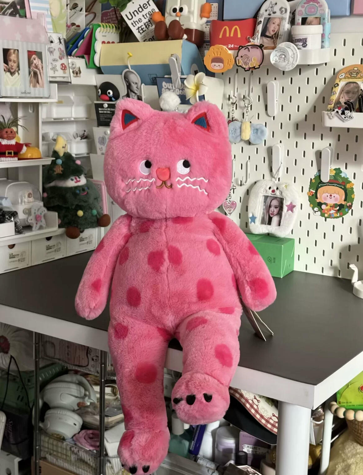 Big Pink Polka Dot Cat, customer photo