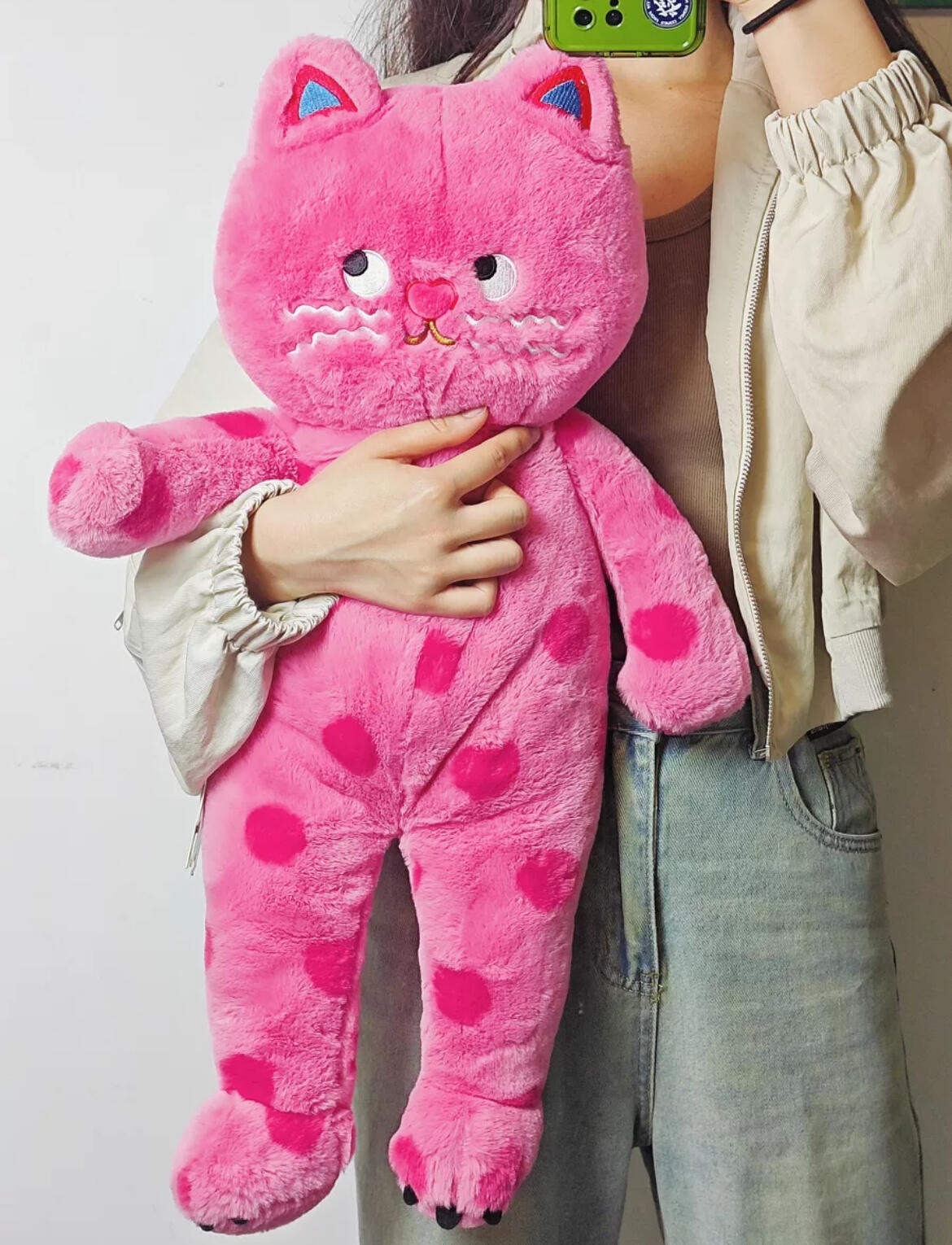 Big Pink Polka Dot Cat, customer photo