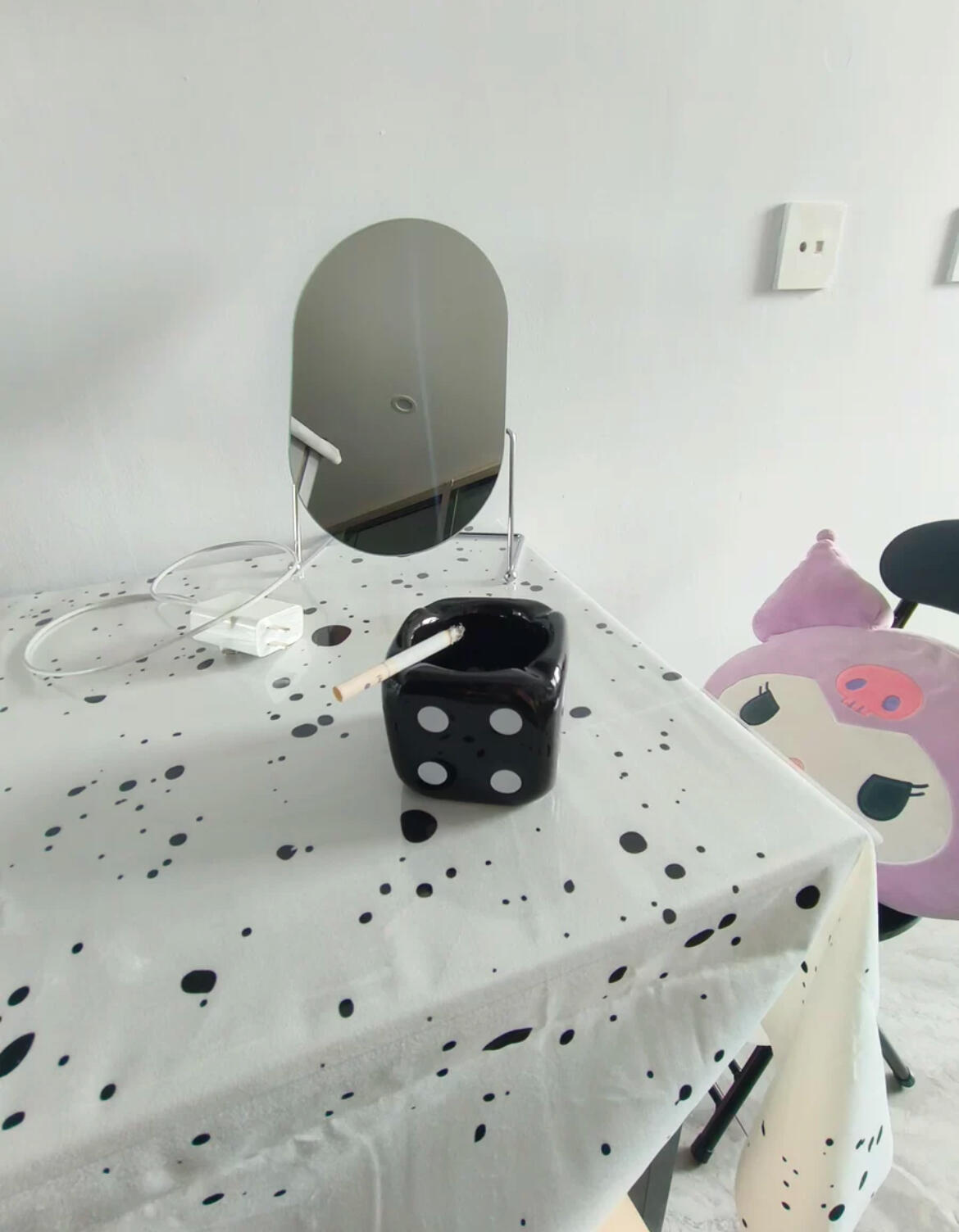 Aesthetic Ink Splatter Tablecloth, customer photo