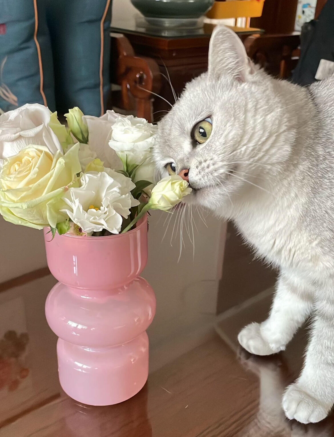 Pink Glass Vase, customer photo