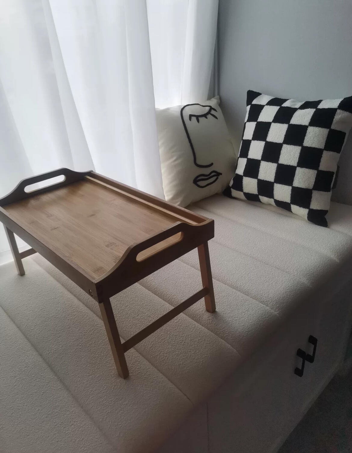 Wood Bed Table, customer photo