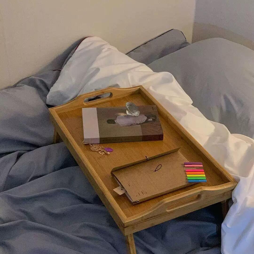 Wood Bed Table, customer photo