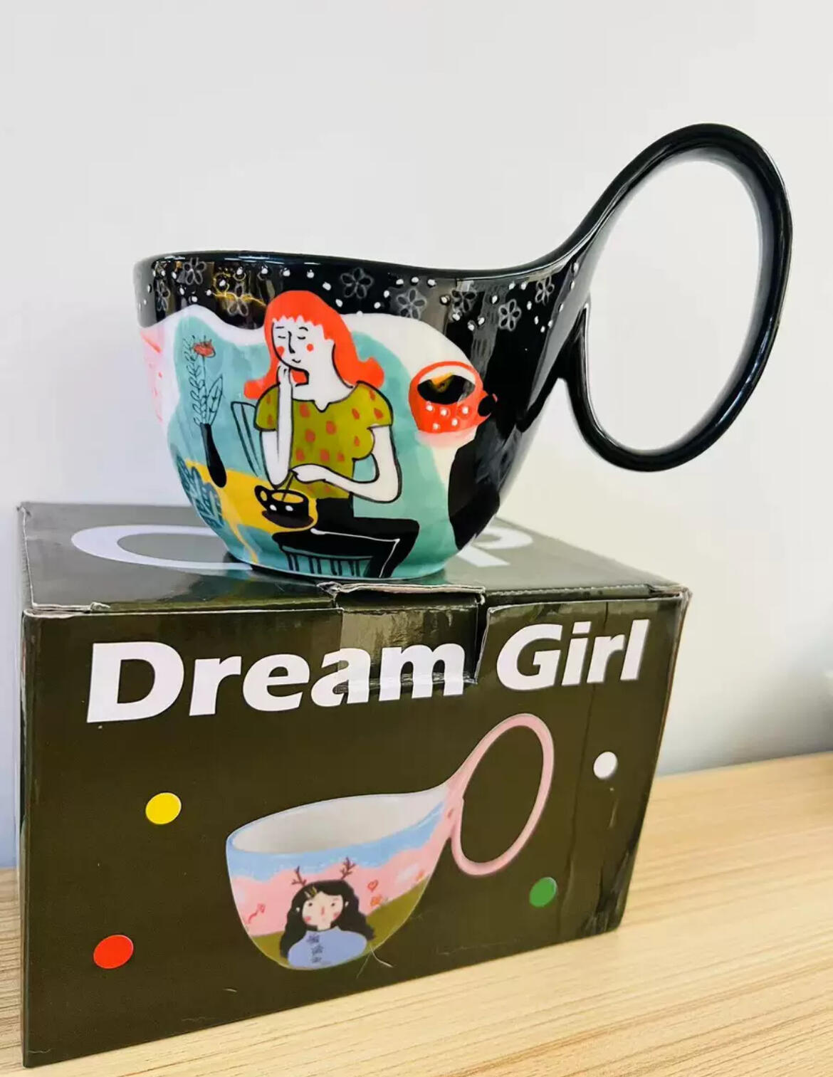 Illustrated Ceramic Coffee Mug Set, customer photo