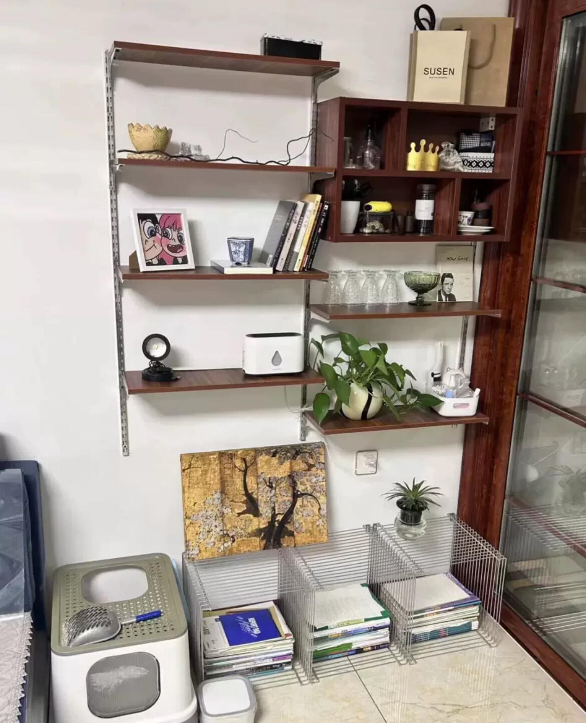 Modern Metal Cube Side Table, customer photo