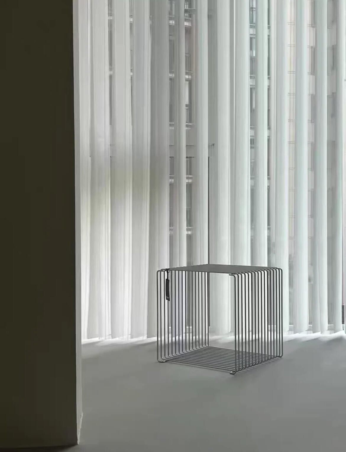 Modern Metal Cube Side Table, customer photo