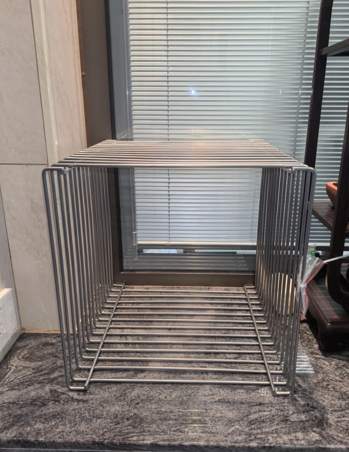 Modern Metal Cube Side Table, customer photo