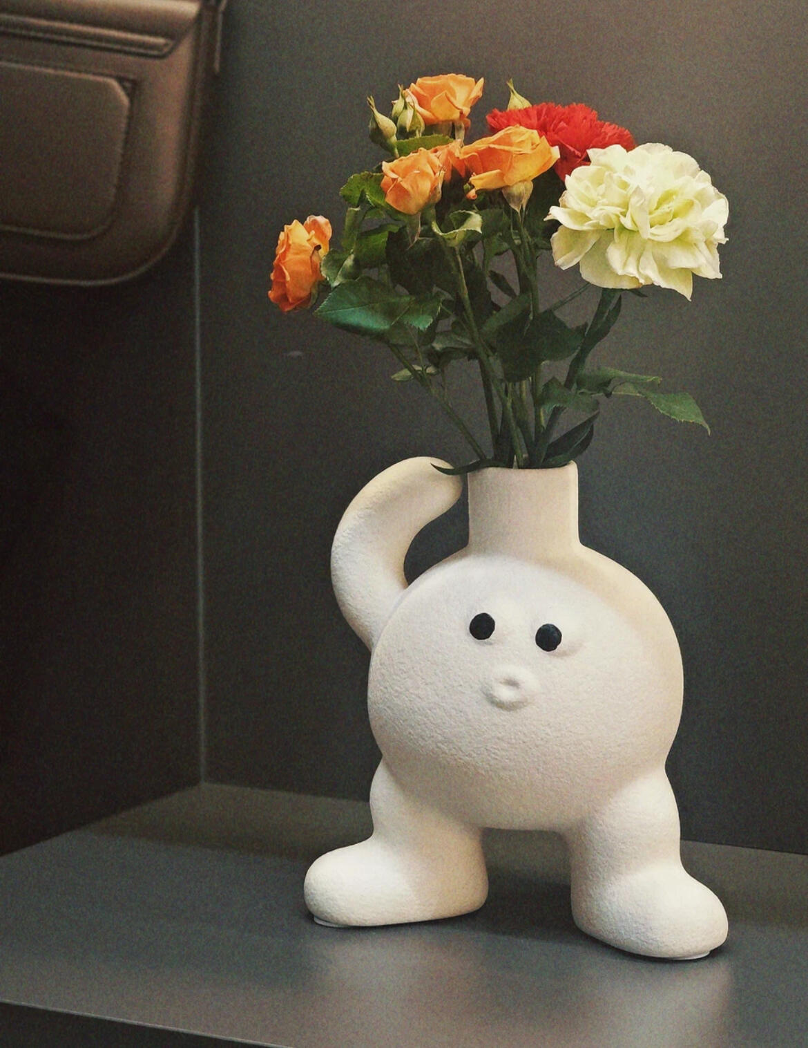 White Ceramic Art Vase, customer photo