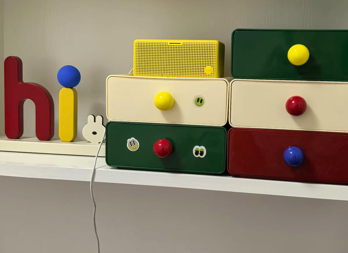 Retro Desktop Organizer with Drawer, customer photo