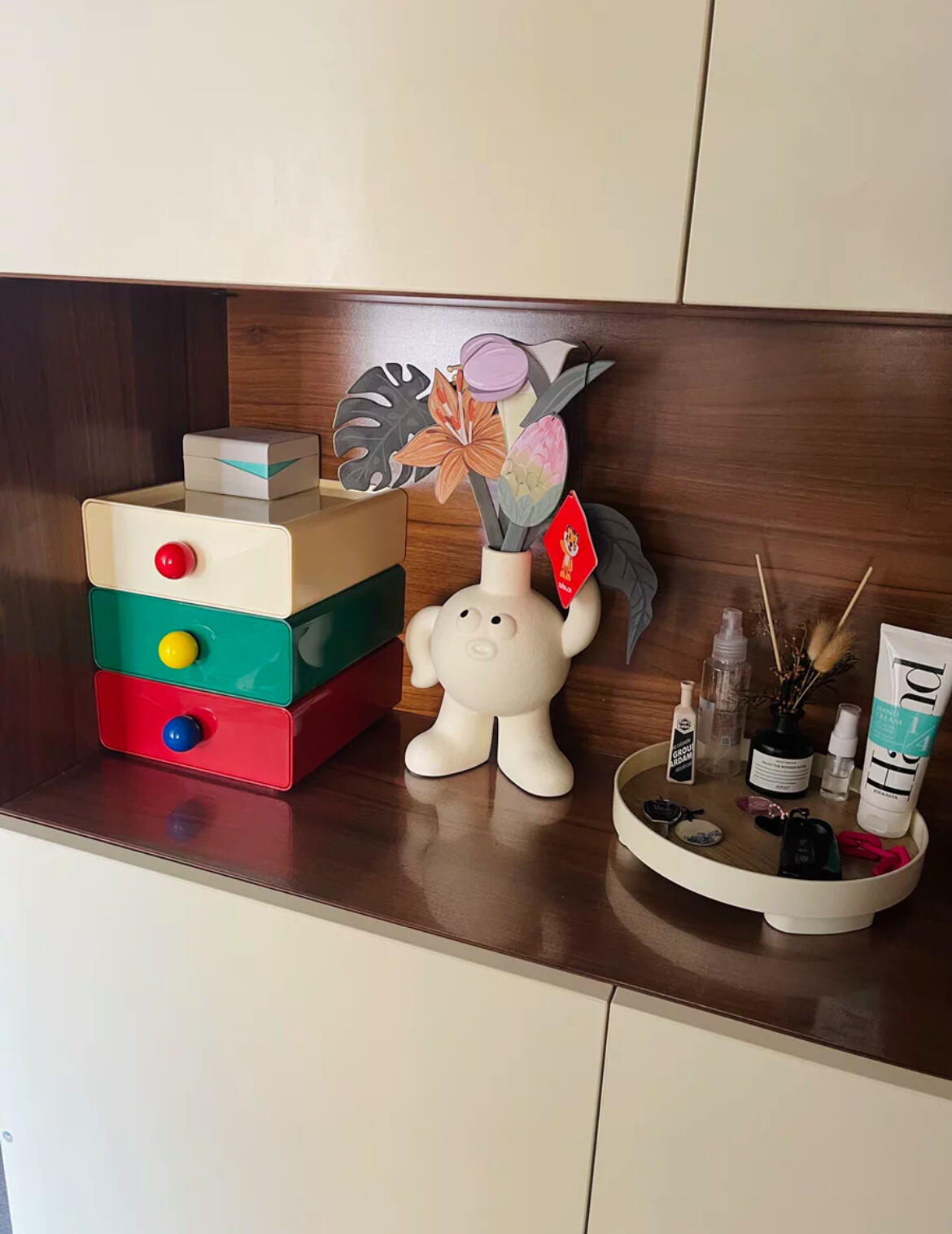 Retro Desktop Organizer with Drawer, customer photo