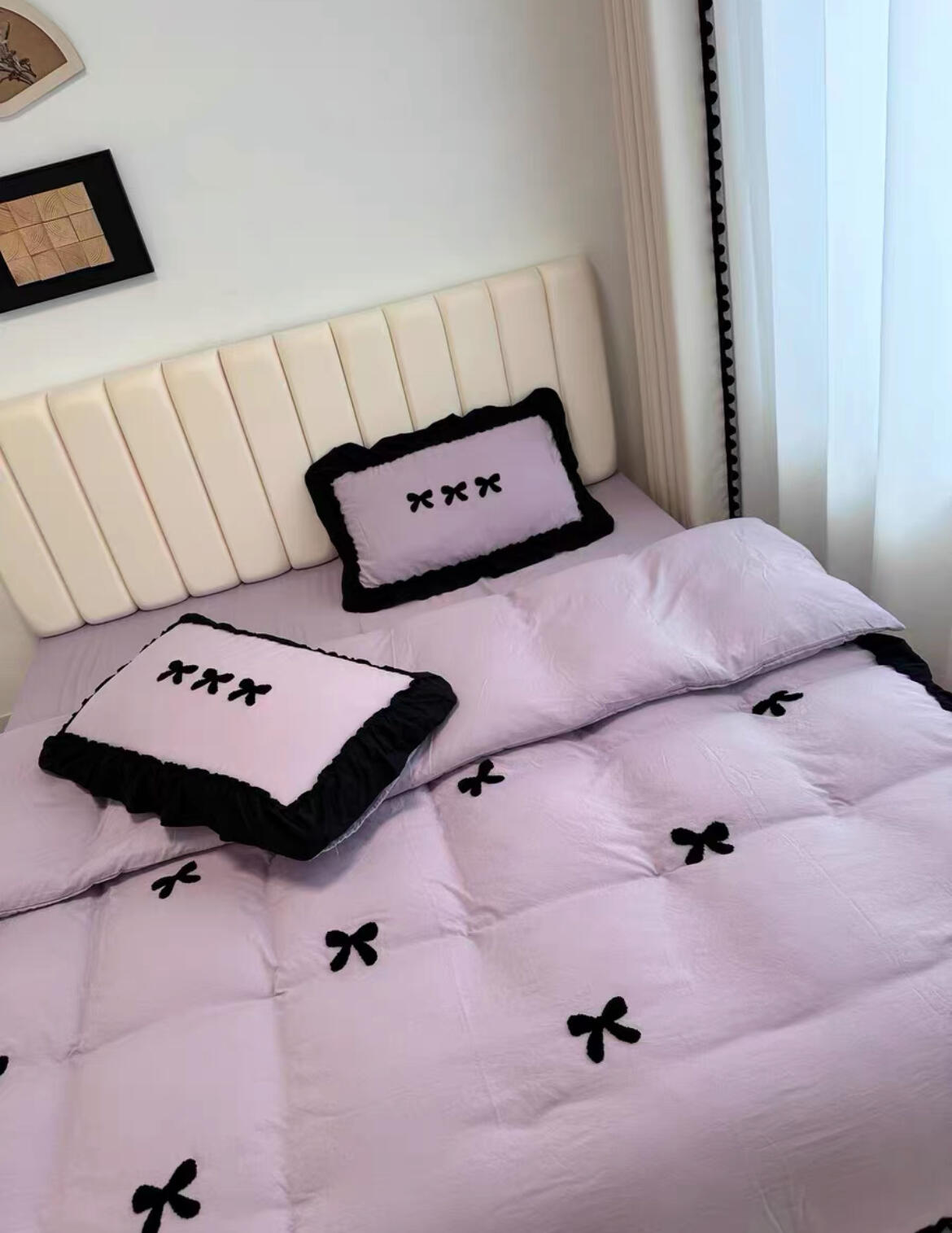 Aesthetic Pink Bedding Set with Bow, customer photo