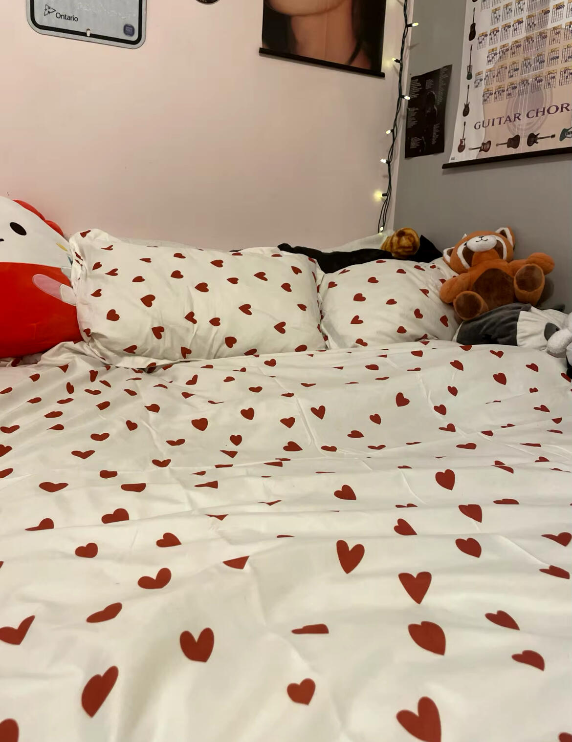 Heart Print Duvet Cover Set, customer photo
