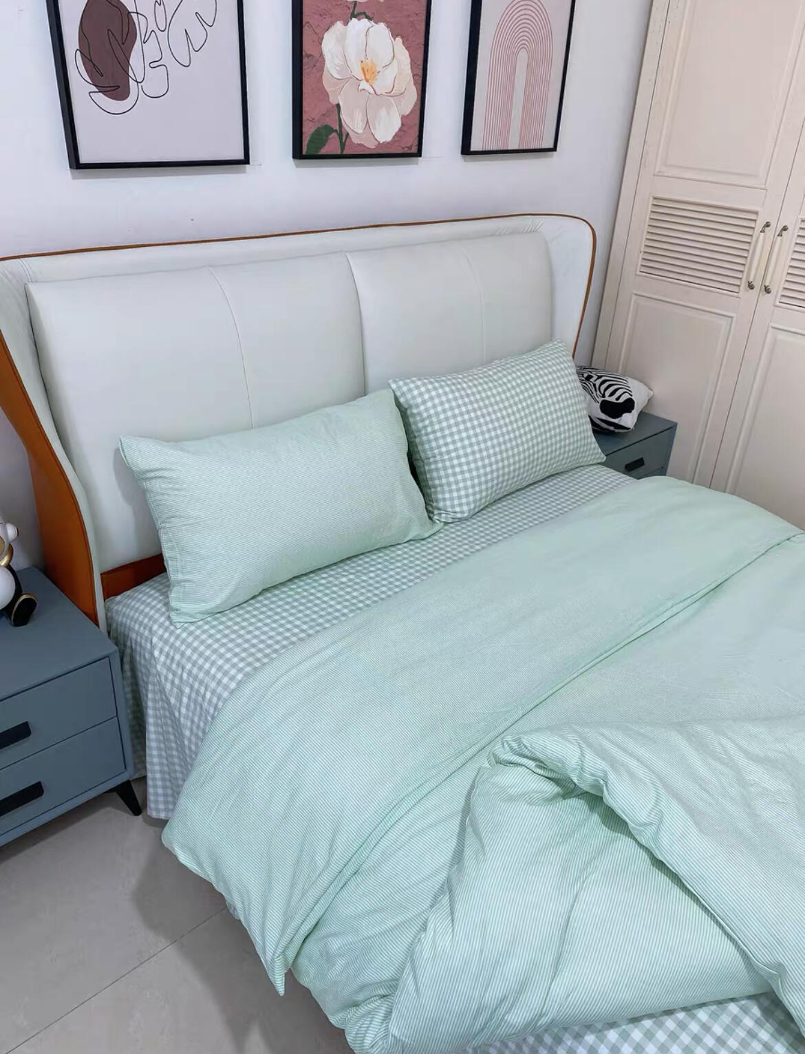 Cozy Pink Plaid Bedding Set, customer photo
