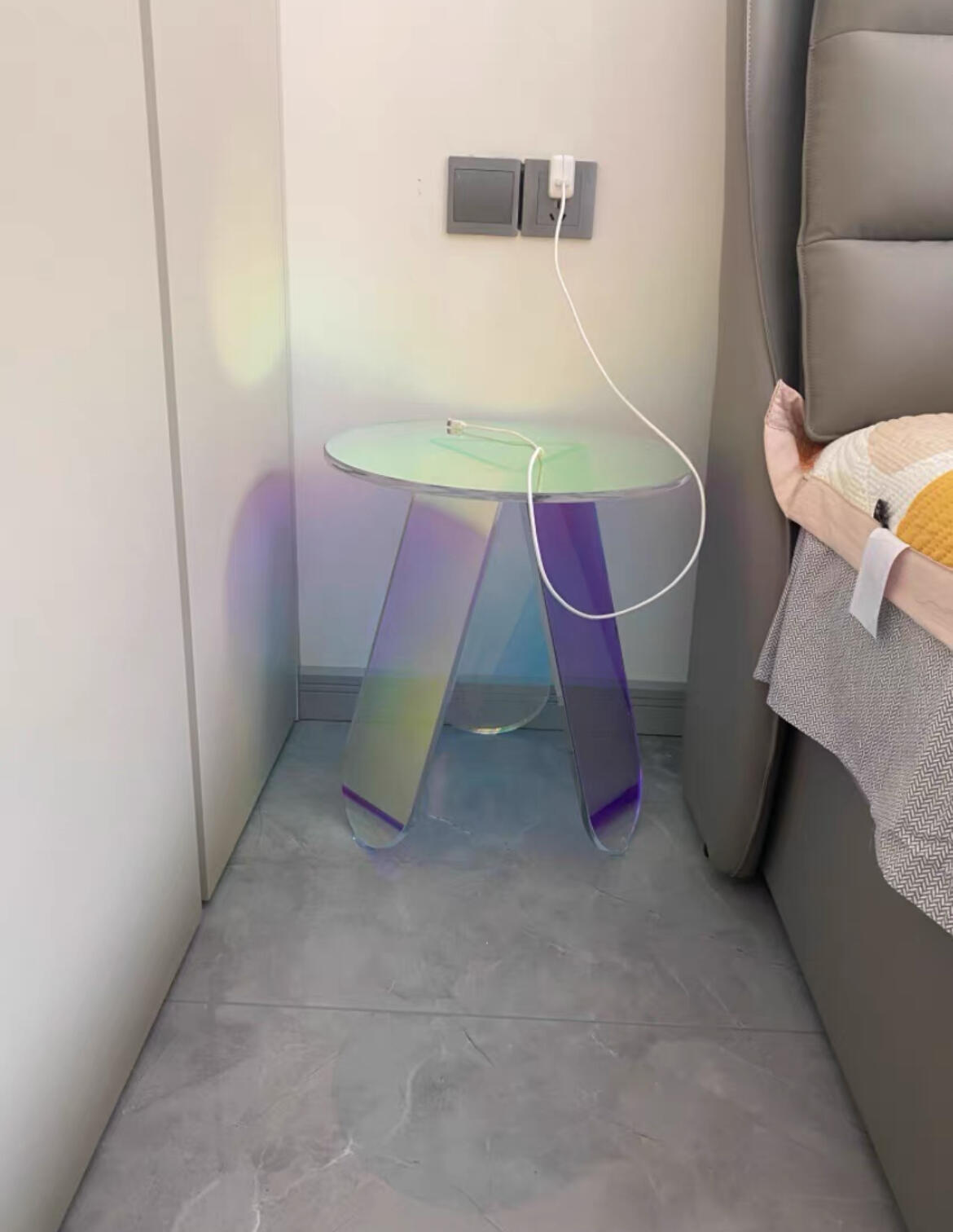 Iridescent Acrylic Coffee Table, customer photo