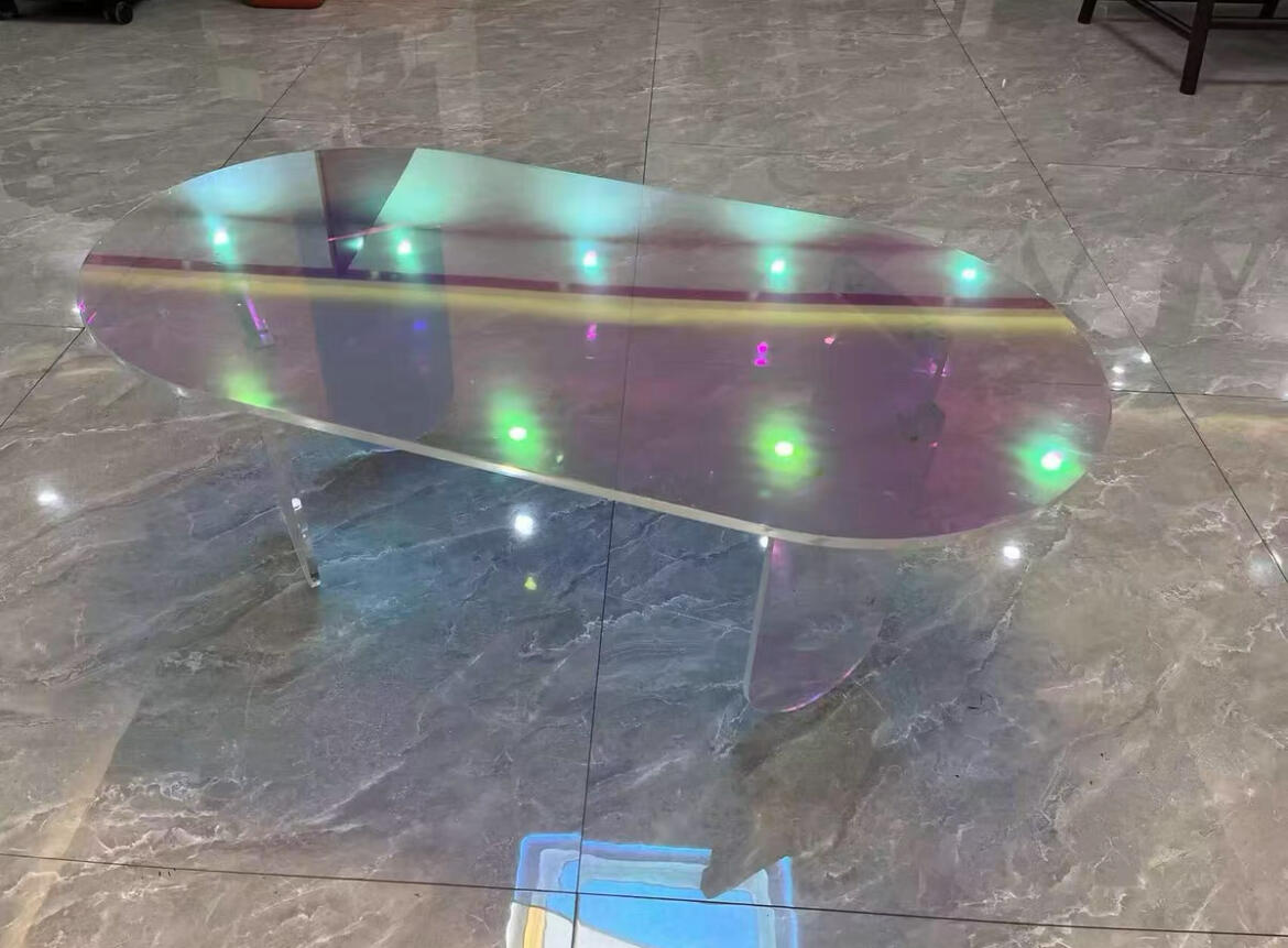 Iridescent Acrylic Coffee Table, customer photo