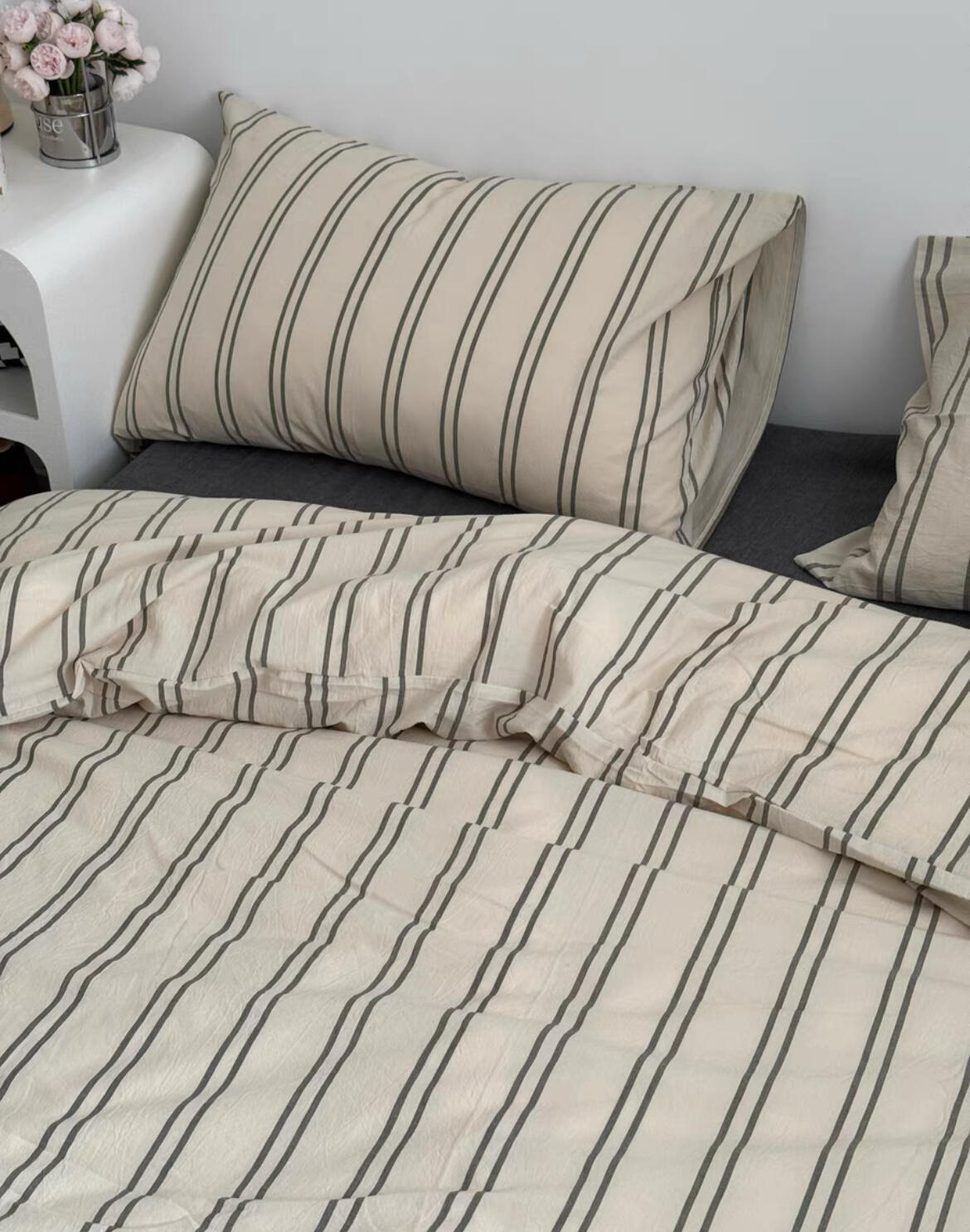 Retro Striped Bedding Set, customer photo