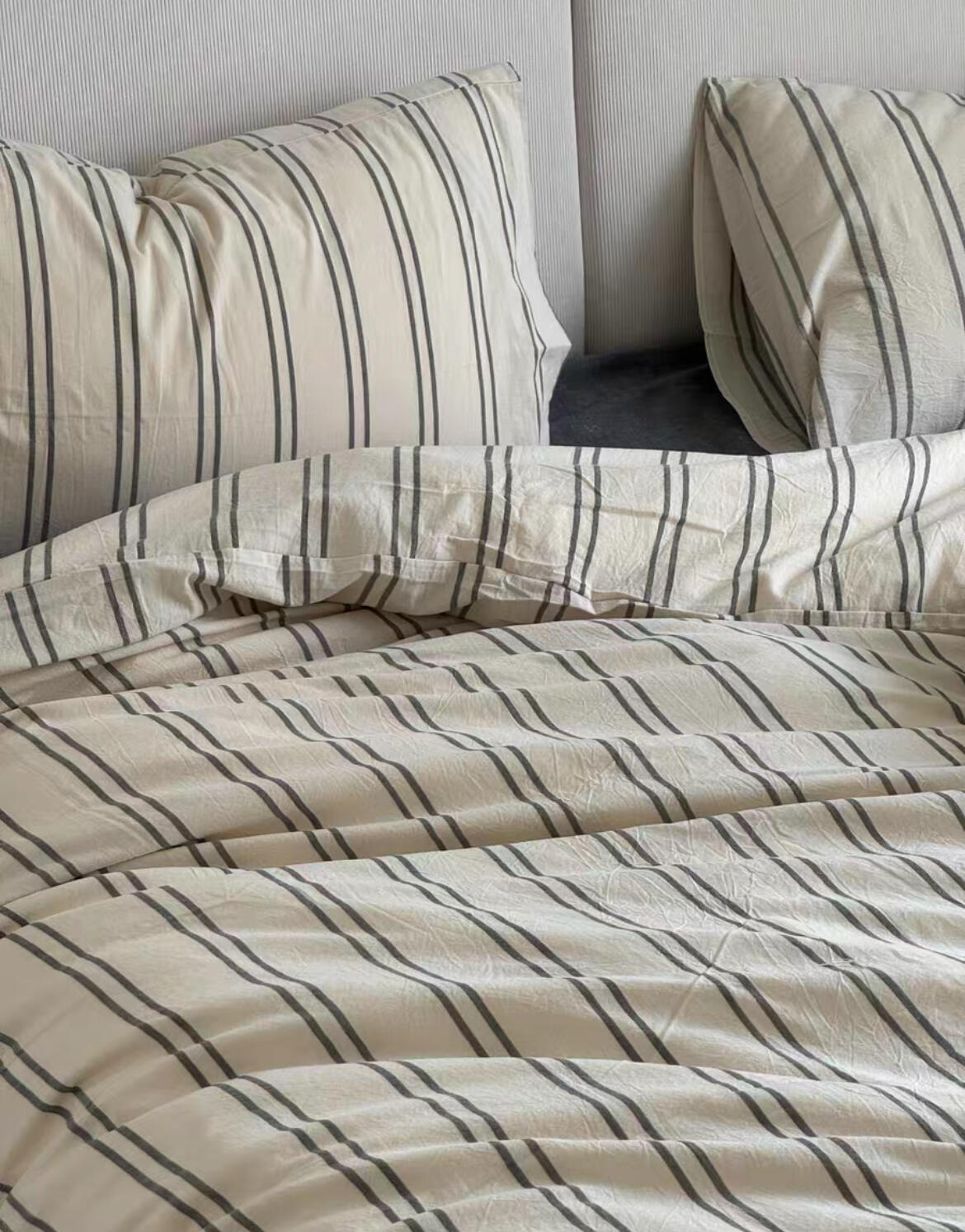 Retro Striped Bedding Set, customer photo