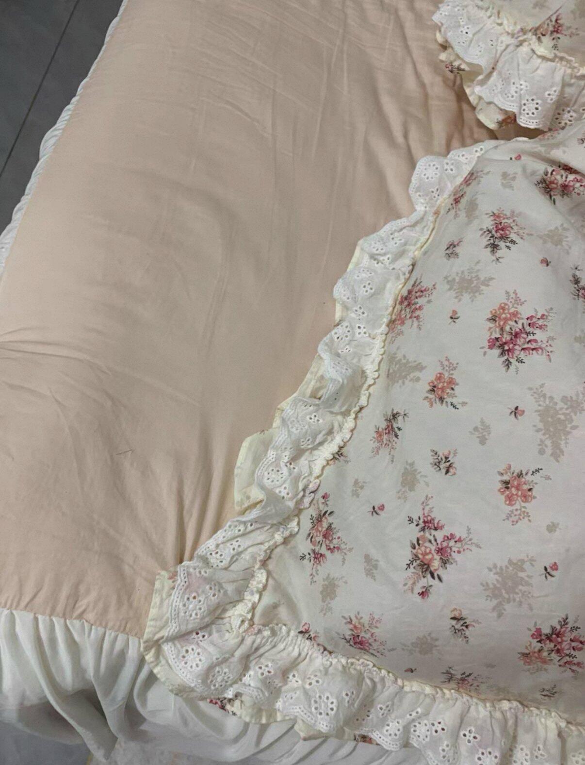 Pink Floral Duvet Cover Set, customer photo
