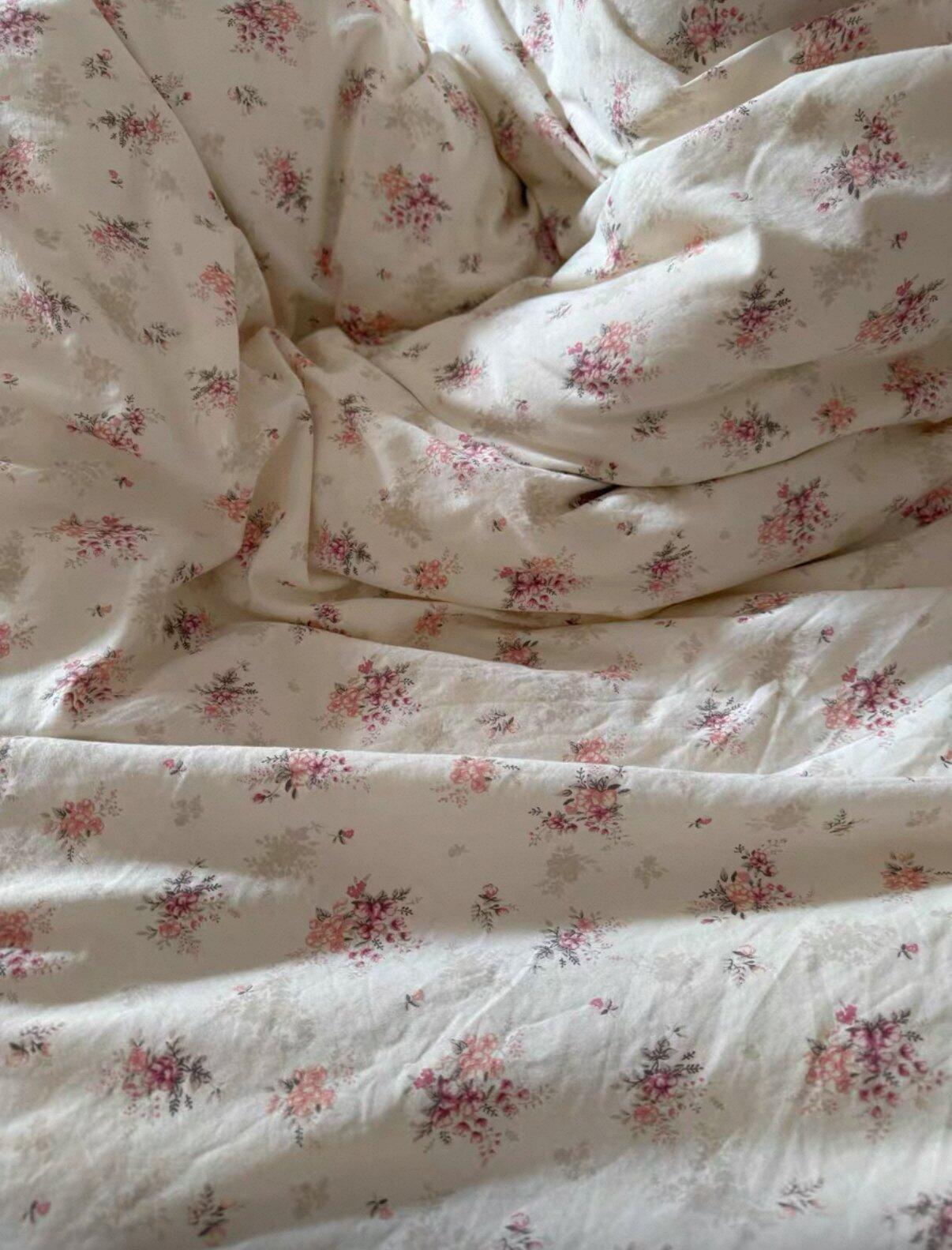 Pink Floral Duvet Cover Set, customer photo