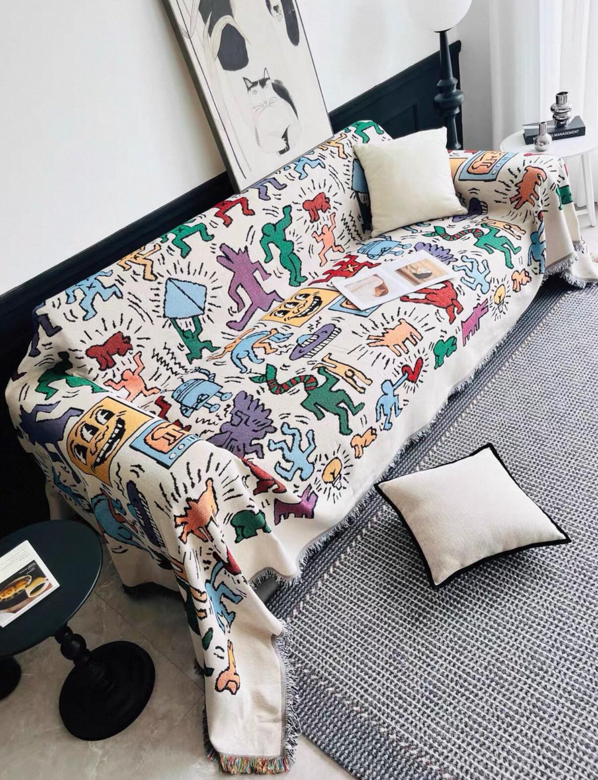 Retro Art Throw Blanket, customer photo