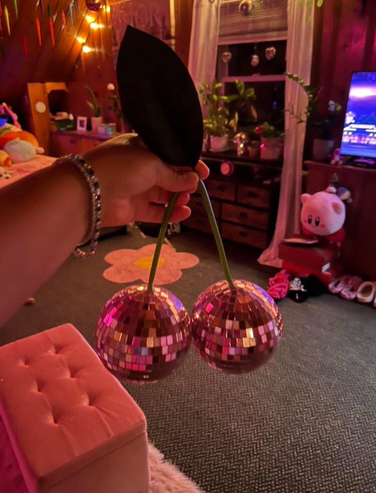 Red Cherry Disco Ball, customer photo