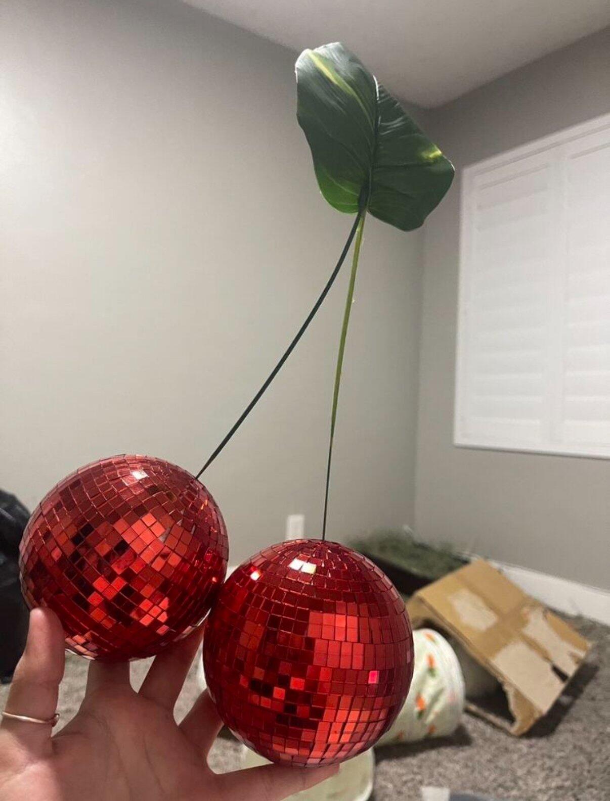 Red Cherry Disco Ball, customer photo