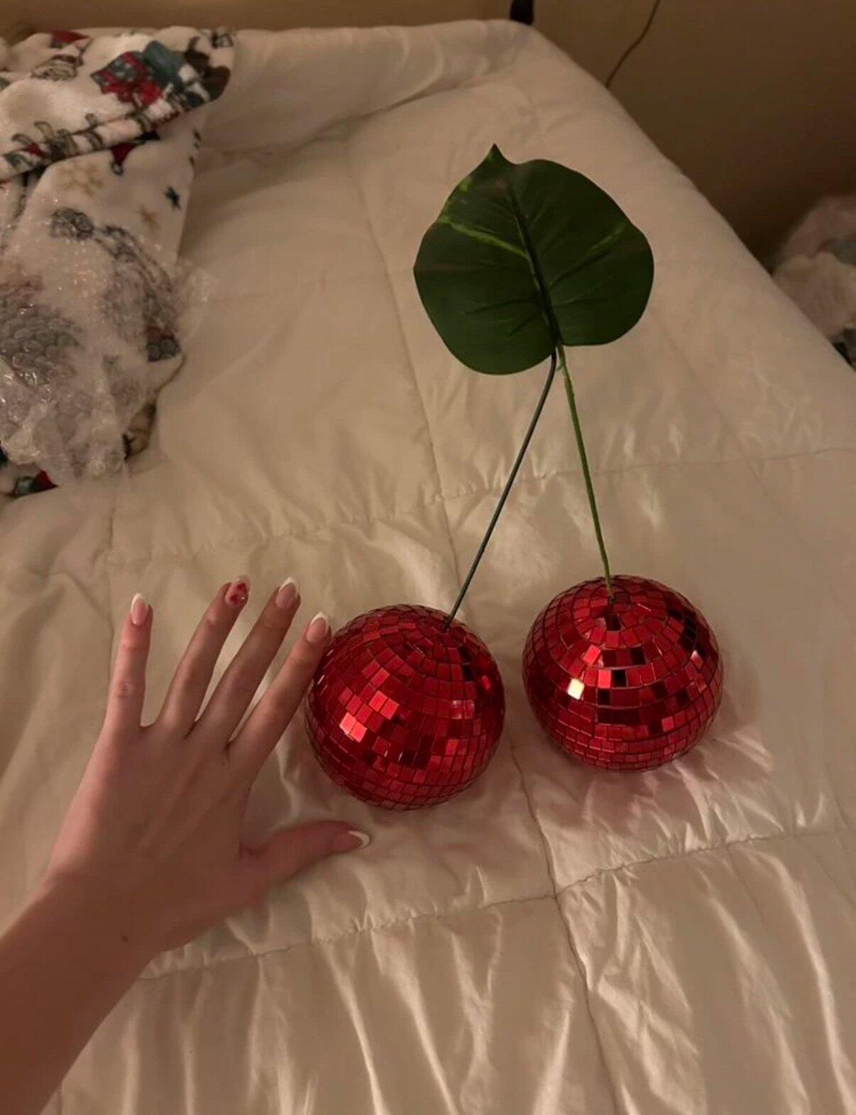 Red Cherry Disco Ball, customer photo