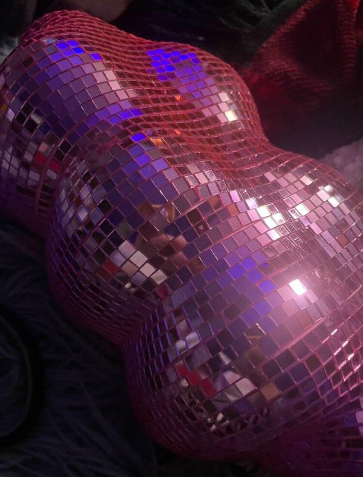 Pink Cloud Disco Ball, customer photo