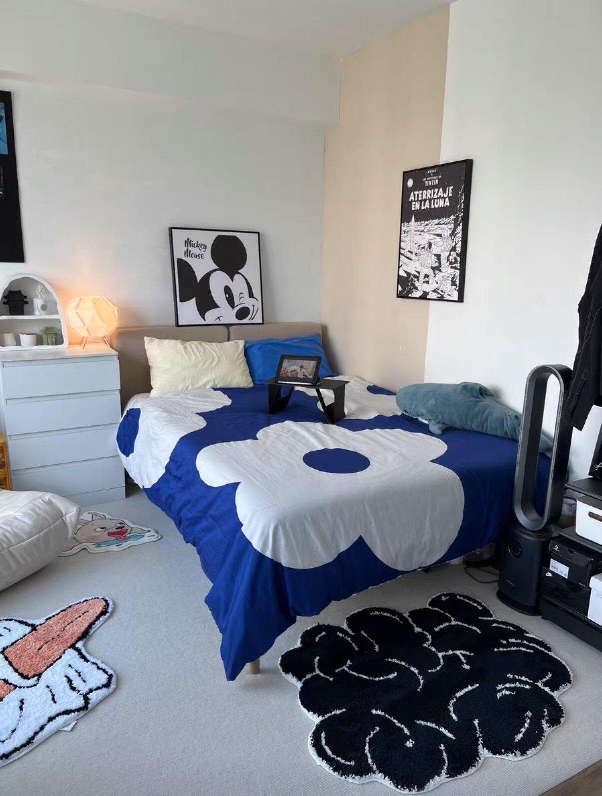 Blue Floral Cotton Bedding Set, customer photo