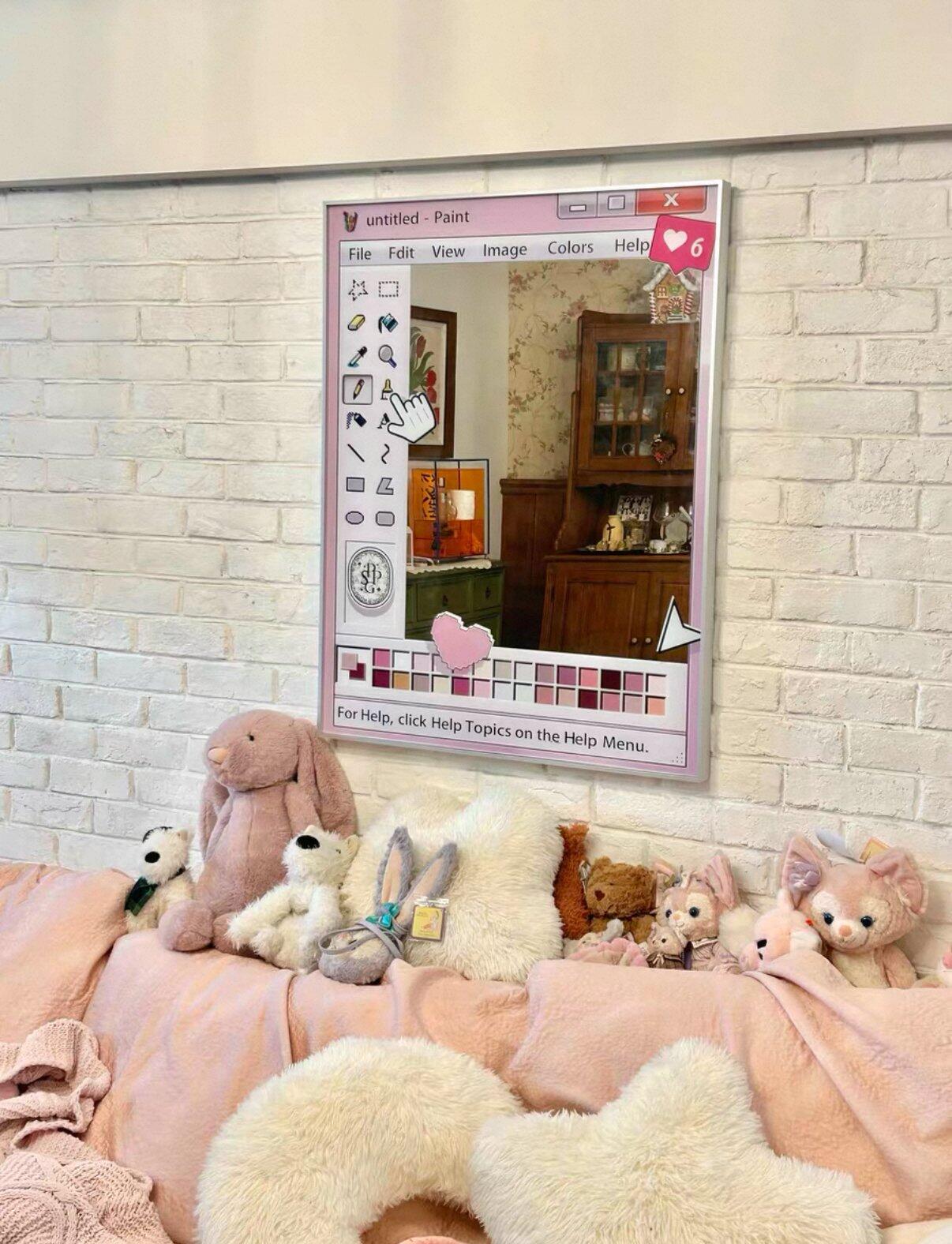 Retro Nostalgia Wall Mirror, customer photo
