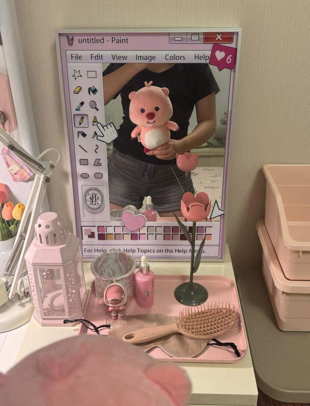 Retro Nostalgia Wall Mirror, customer photo