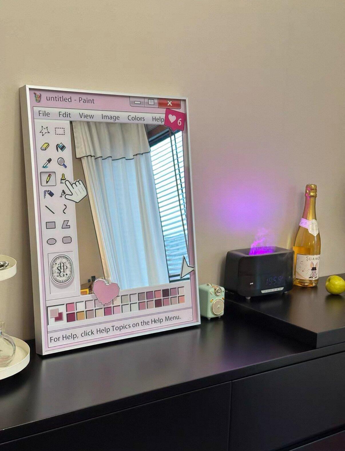Retro Nostalgia Wall Mirror, customer photo