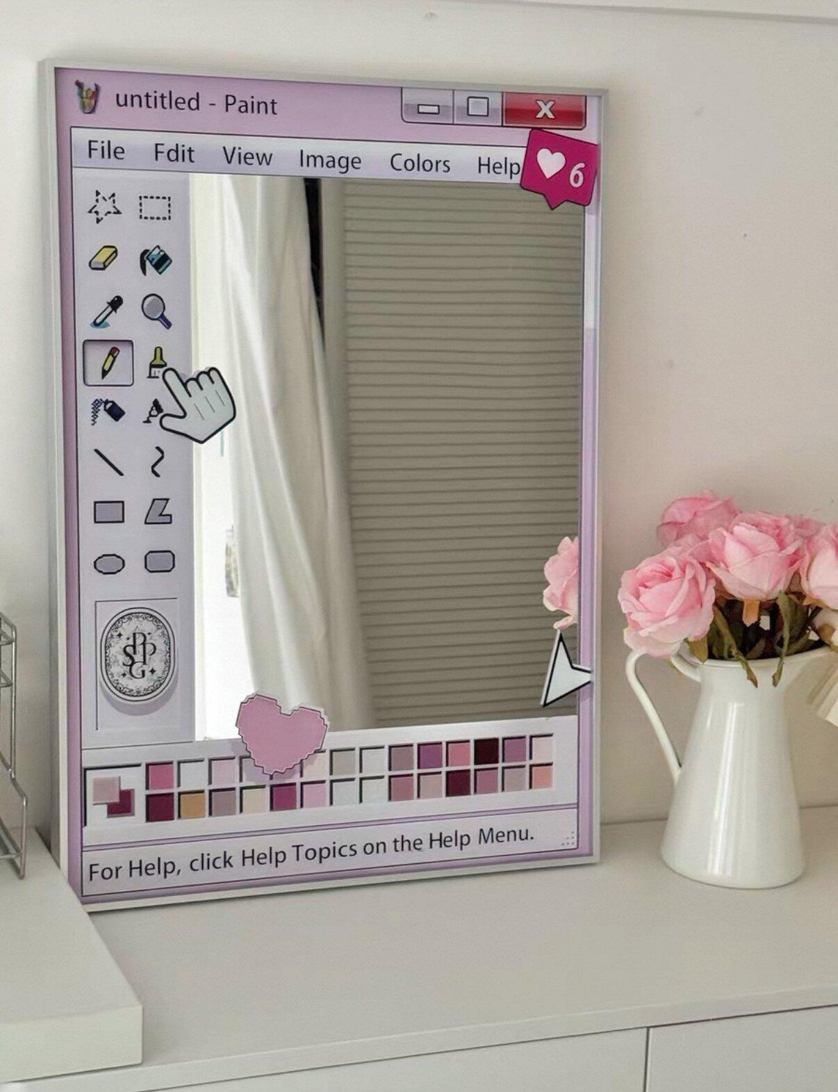 Retro Nostalgia Wall Mirror, customer photo