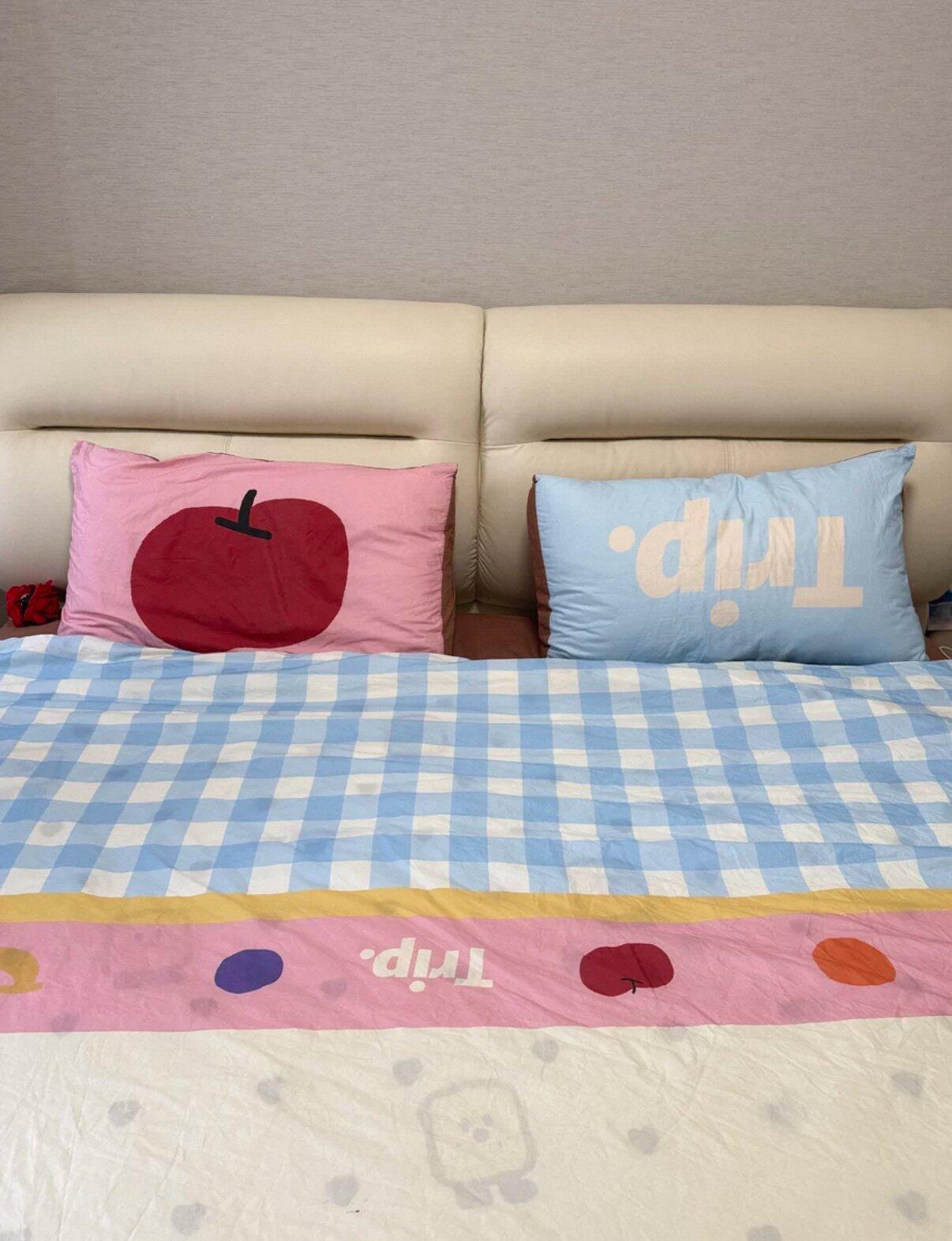 Gingham Pastel Cotton Bedding Set, customer photo