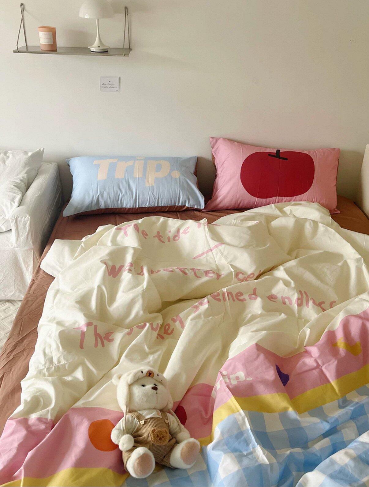 Gingham Pastel Cotton Bedding Set, customer photo