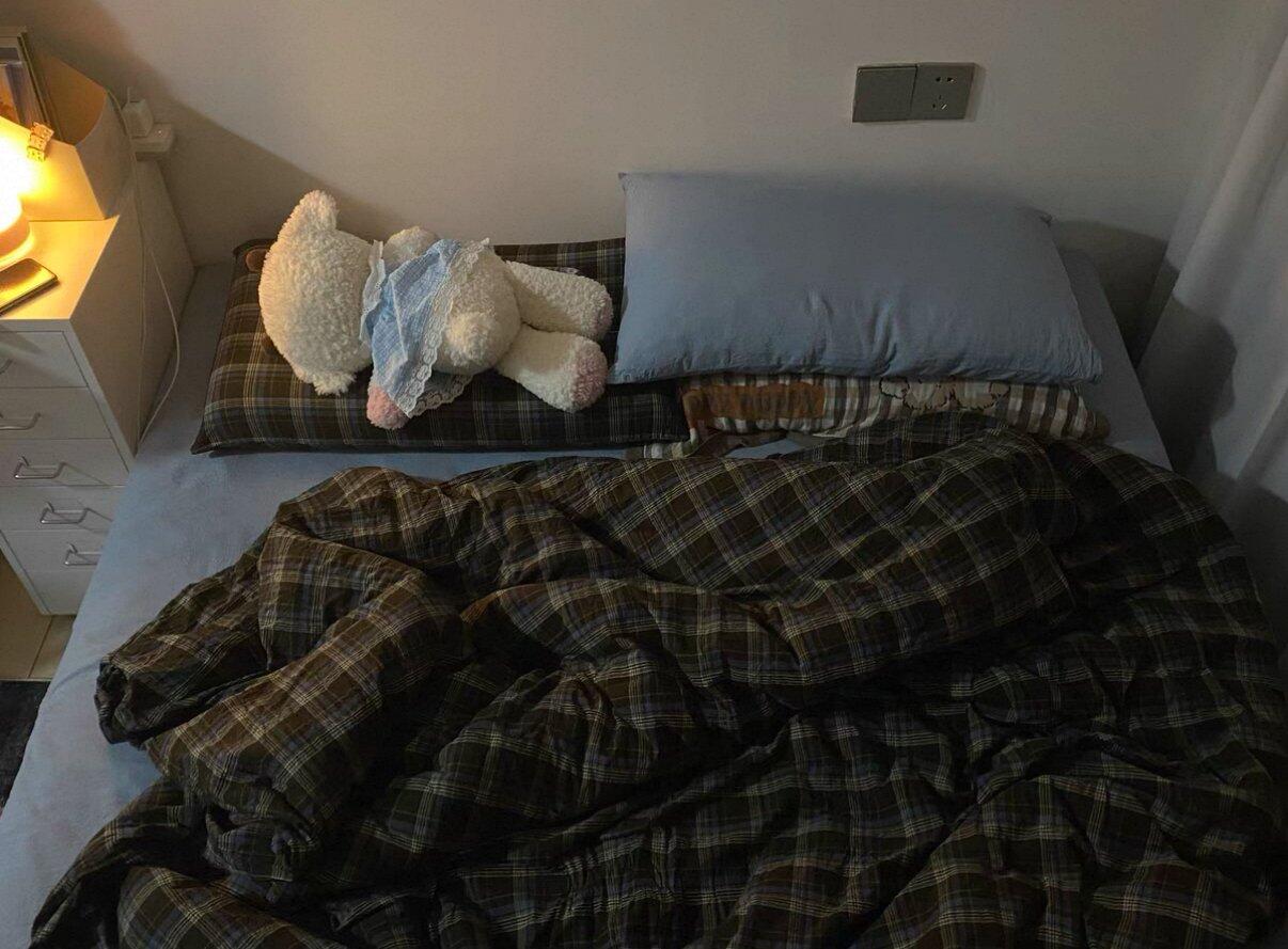 Preppy Plaid Brown Bedding Set, customer photo