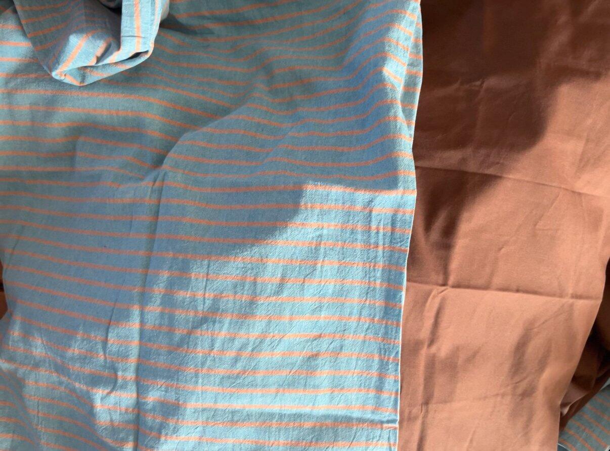 Blue Striped Duvet Cover Set, customer photo