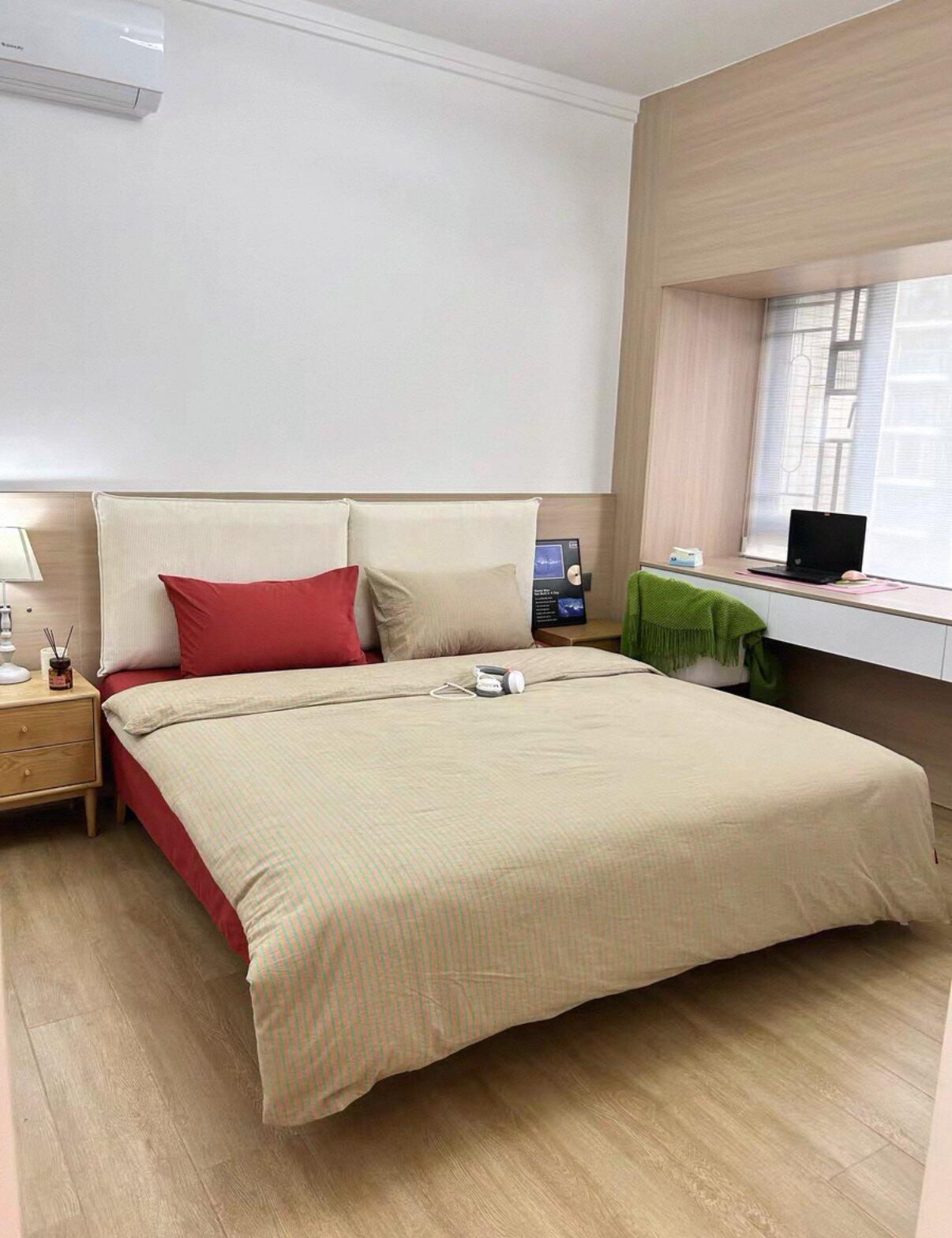 Red & Beige Striped Cotton Bedding Set, customer photo