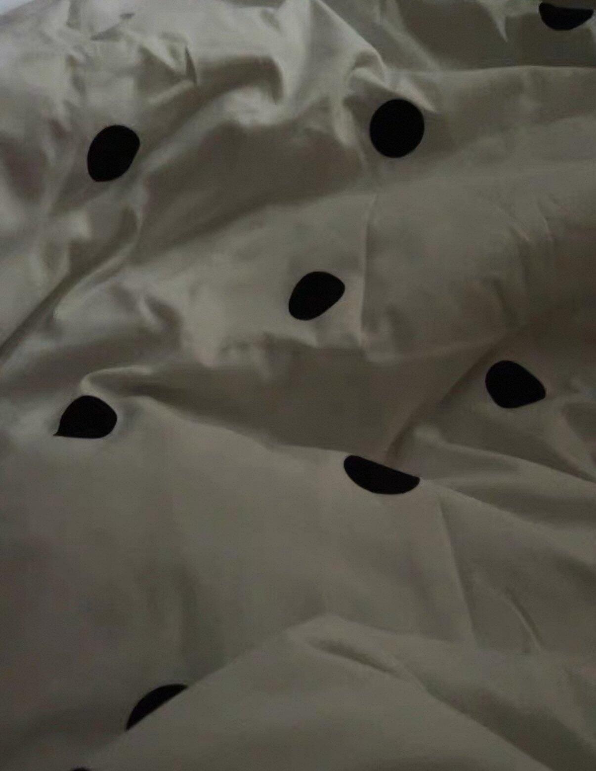 White & Black Polka Dot Bedding Set, customer photo