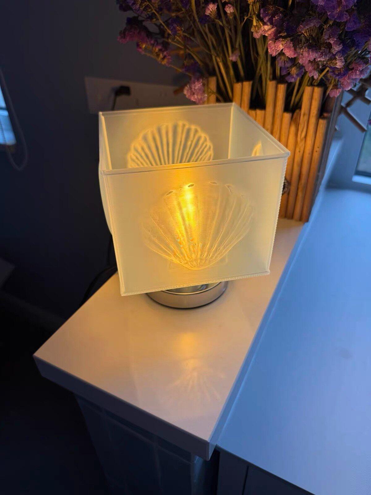 Mermaidcore Blue Seashell Lamp, customer photo