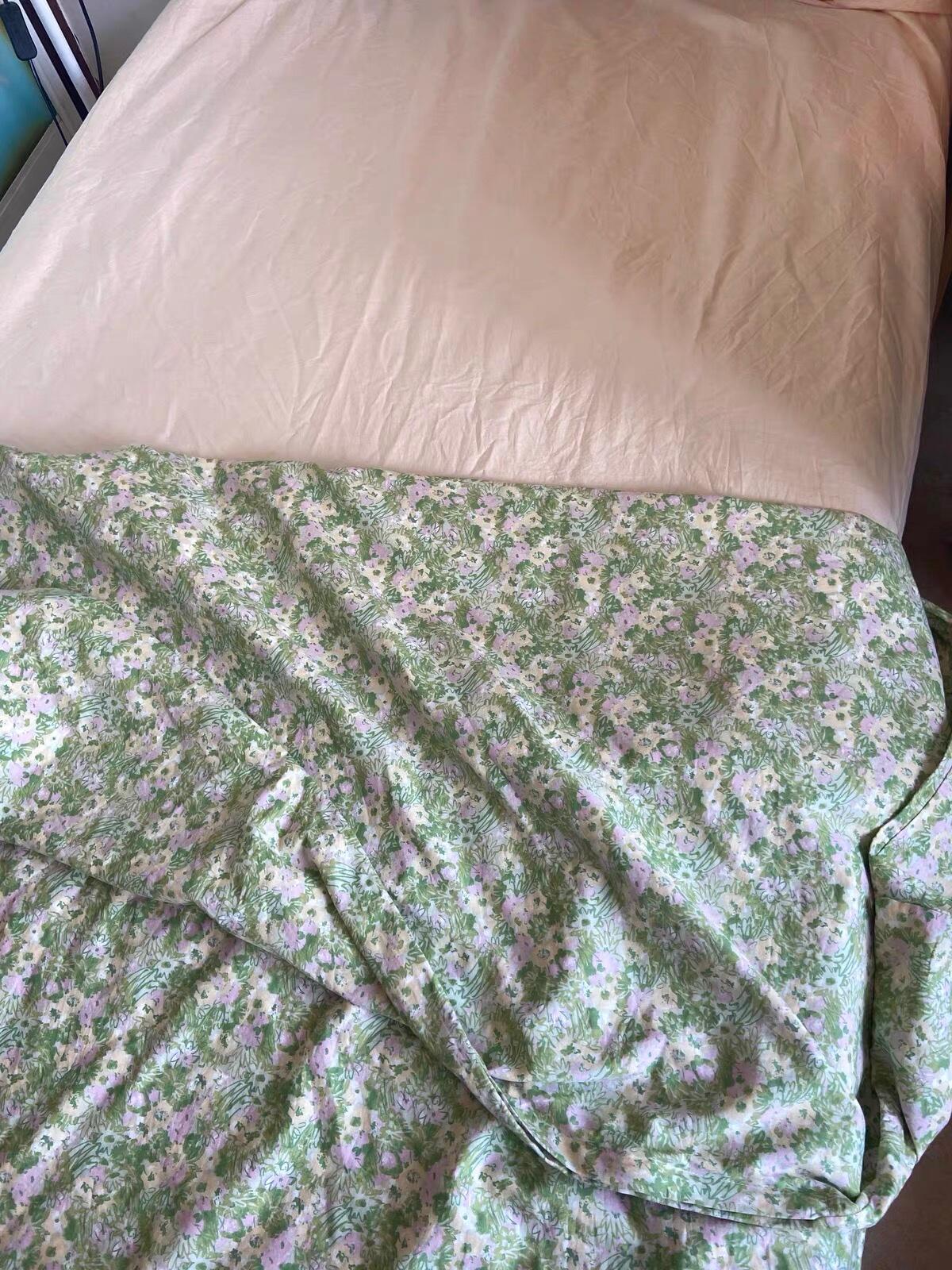Green Ditsy Floral Cotton Bedding Set, customer photo