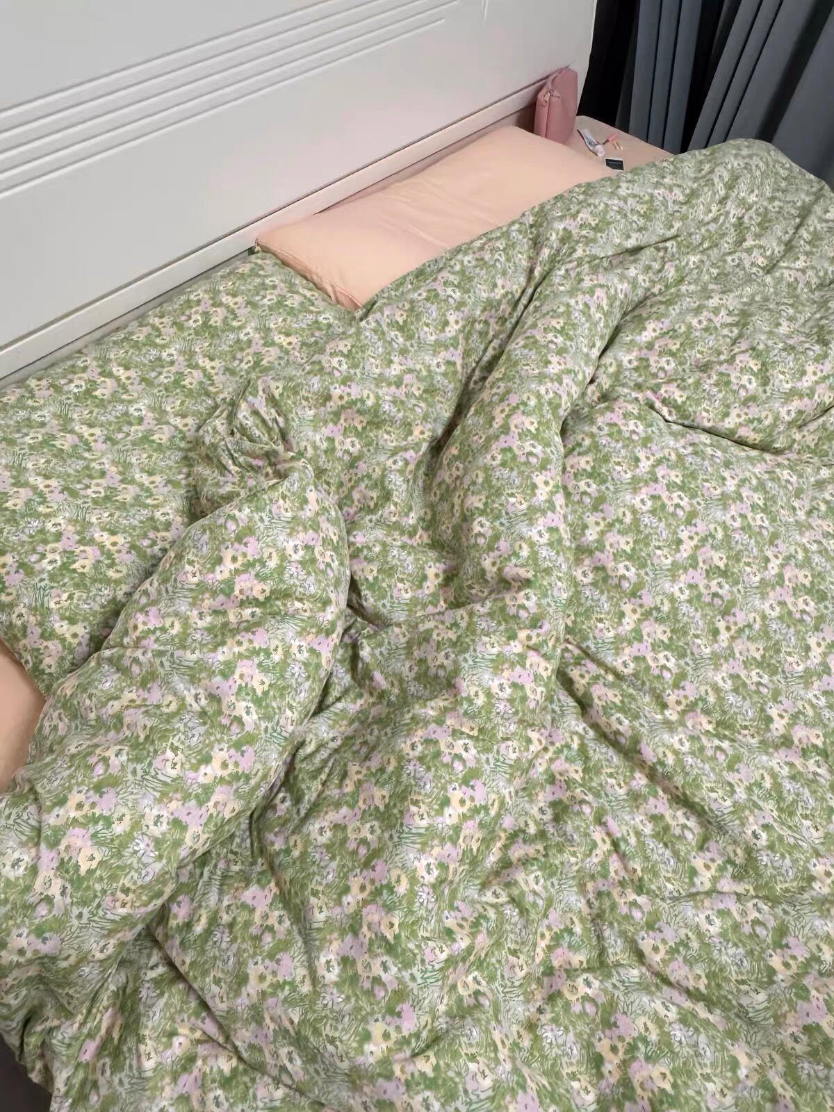 Green Ditsy Floral Cotton Bedding Set, customer photo