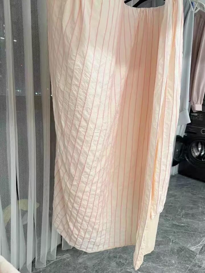 Clean Girl Aesthetic Pink Striped Bedding Set, customer photo