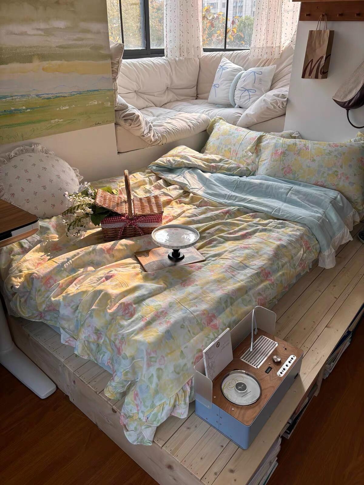 Watercolor Gauze Duvet Cover Set, customer photo