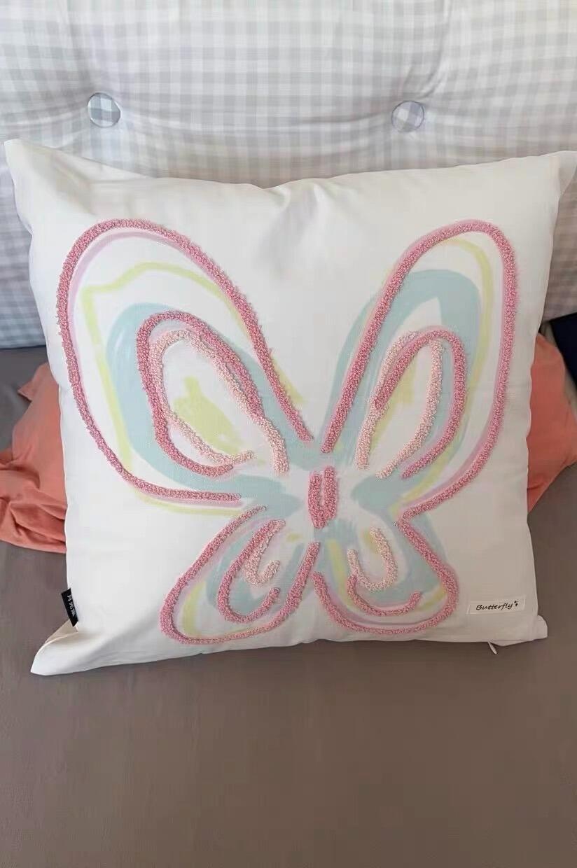 Embroidered Canvas Throw Pillow, customer photo